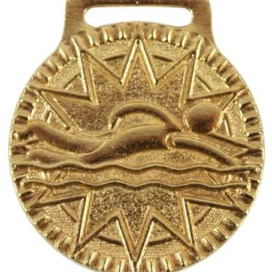 medalla de natación dorada