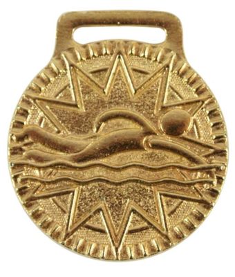 medalla de natación dorada