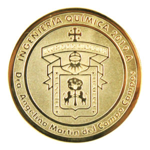 moneda dorada personalizad de latón en fototroquelado
