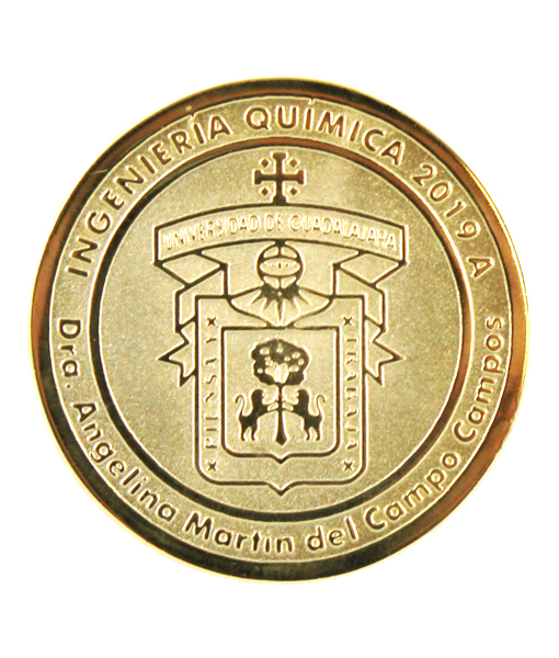 moneda dorada personalizad de latón en fototroquelado