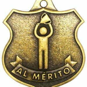 Medalla Al Mérito de metal y con logo de tu escuela por la parte de atrás