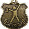 Medalla de Aplicación en relieve para estudiantes con logo de tu escuela al reverso
