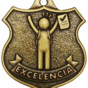 Medalla de Excelencia para alumnos con logo a color al reverso