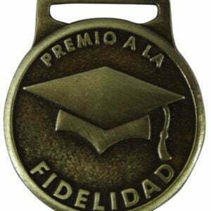 Medalla Premio a la Fidelidad para alumnos con logo personalizado al reverso