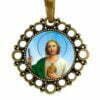 dije con foto redonda de metal con imagen San Judas Tadeo