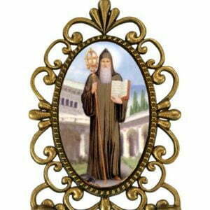 portaretrato decorativo oro antiguo de San Benito Abad