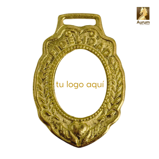 Medalla de Fidelidad dorada personalizable con logo a color