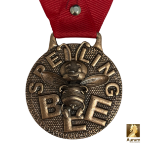 Medalla de Spelling Bee en cobre antiguo de 5.0 cm de diámetro