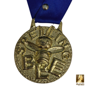 Medalla de Spelling Bee en estilo latón brillante de 5.0 cm de diámetro