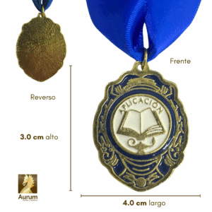 medalla de premiación de aplicación para alumnos de educación básica, pintada mano a color