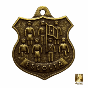 medalla de Escolta para alumnos en oro antiguo