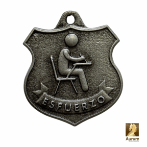 Medalla de Esfuerzo elaborada de metal en estilo plata antigua