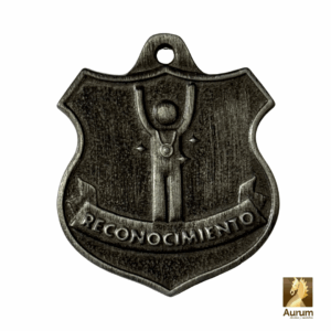 medalla de premiación de Reconocimiento para alumnos en estilo plata antigua